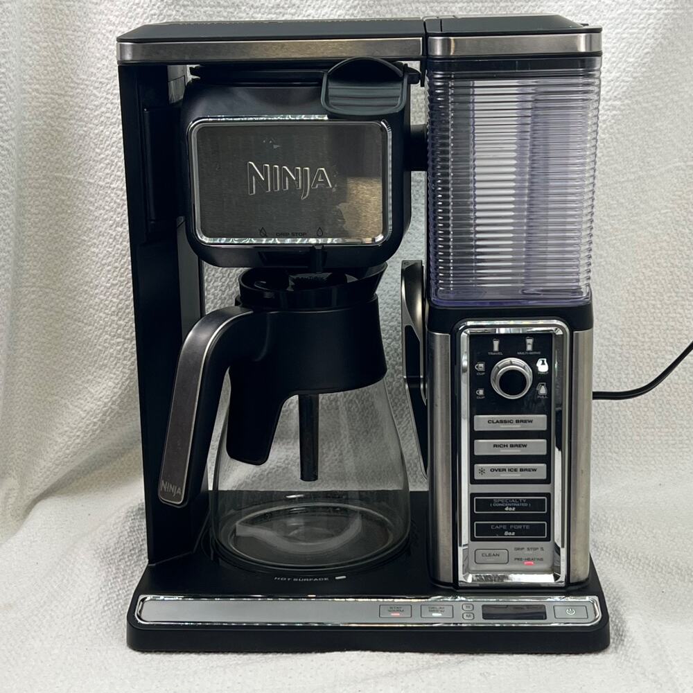 Ninja Coffee Bar CF090CO 10-Cup Glass Carafe Frother Hot Iced Coffee Maker